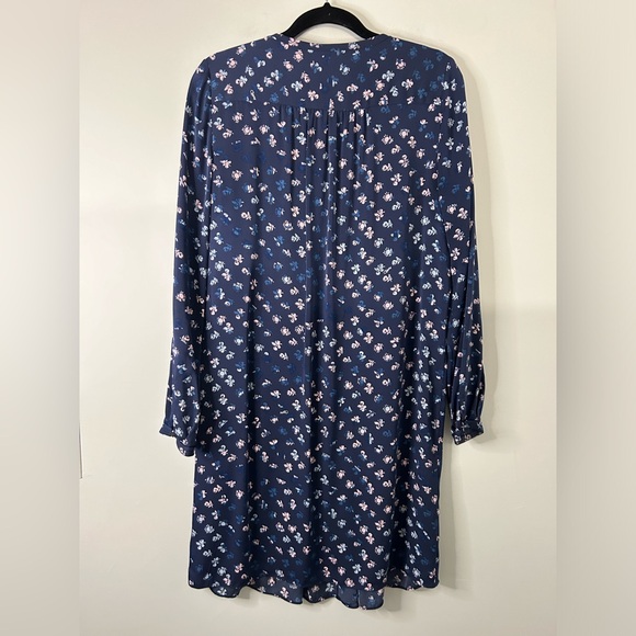 Diane Von Furstenberg Navy Blue Meadow Floral Print Silk Mini Dress - Picture 5 of 8